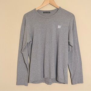 Acne Studios Nash Face Logo Shirt in Gray Size M